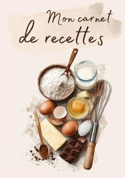 Mon Carnet de Recettes : 126 Fiches Personnalisables avec Index et Guide Culinaire