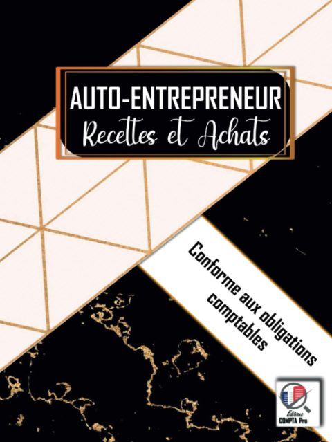 Livre de Compte Recette Dépense : Carnet de Tenue de Compte Conforme aux Obligations Comptables des Micro BIC - Micro BNC | Cahier Facile à Remplir | Design Noir Doré et Rose