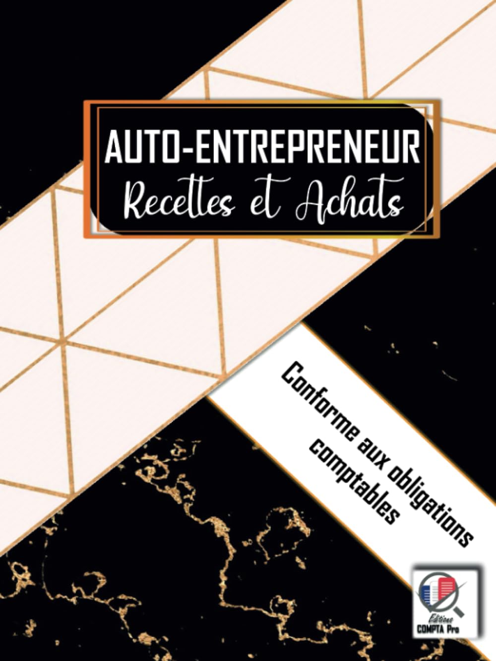 Livre de Compte Recette Dépense : Carnet de Tenue de Compte Conforme aux Obligations Comptables des Micro BIC - Micro BNC | Cahier Facile à Remplir | Design Noir Doré et Rose