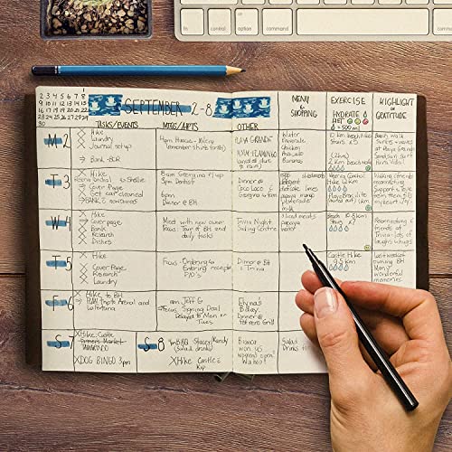 Carnet de Voyage en Cuir A5 Wanderings - Journal Rechargeable Fait Main, Idéal pour Écrivains et Voyageurs