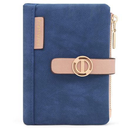 REETEE Portefeuille Femme PU Cuir Porte Monnaie Petit Format, Porte-Chéquiers et Cartes - Bleu Foncé