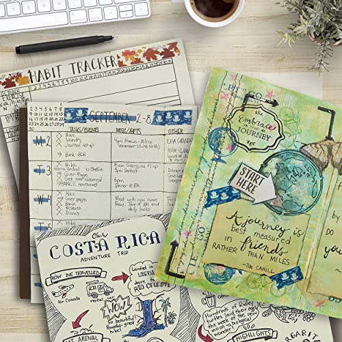 Carnet de Voyage en Cuir A5 Wanderings - Journal Rechargeable Fait Main, Idéal pour Écrivains et Voyageurs