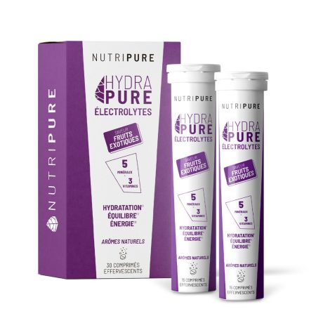 Nutripure Pastilles Électrolytes Hydratation Sport Effort Fruits Exotiques - 30 Comprimés