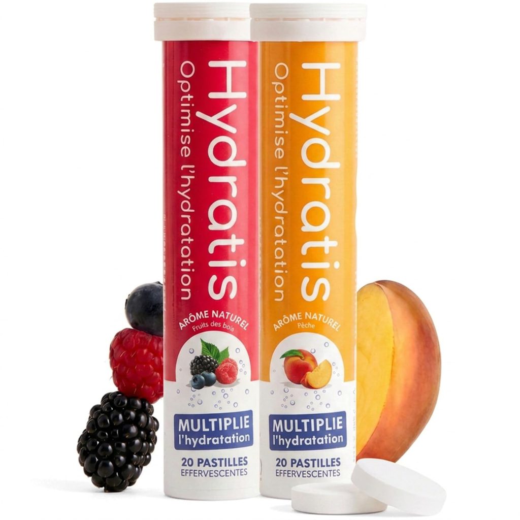 HYDRATIS - Pastilles Électrolytes Hydratation - Mix Fruits des Bois & Pêche - Énergie et Récupération Sportive - Formule Isotonique - 40 Pastilles