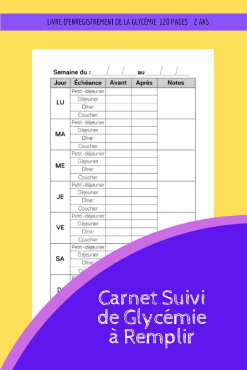 Carnet de Suivi Glycémique pour Diabétiques : Journal Pratique pour Gérer Votre Diabète au Quotidien