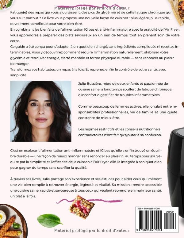 Mes Recettes IG Bas et Anti-Inflammatoires à l’Air Fryer : Plats Rapides, Naturels et Savoureux pour Gérer la Glycémie et Soulager les Douleurs