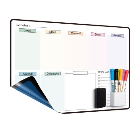 Calendrier Adhésif Tableau Blanc Planning Mensuel - Planificateur Hebdomadaire Effaçable 42x28cm
