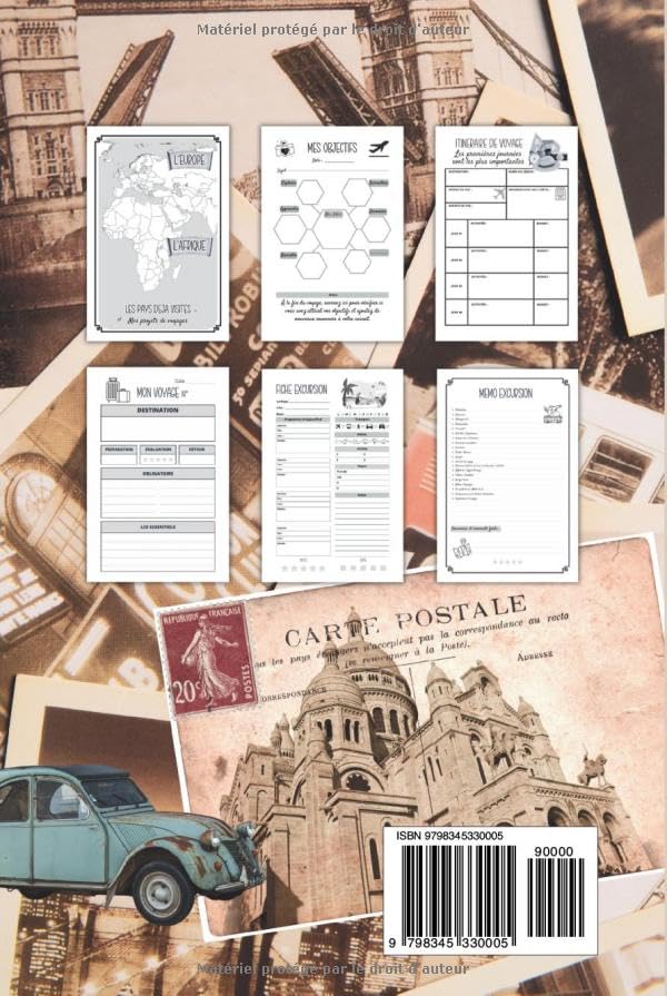 Mon Journal de Voyage: Carnet créatif et pratique pour souvenirs de vacances en famille ou en solo