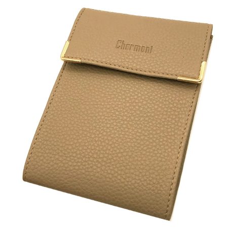 Charmoni Marvin : Porte-chéquier Long en Cuir Vachette - 3 Plis Compact avec 3 Emplacements Cartes - Beige