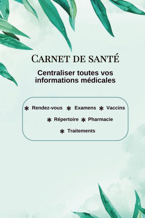 Carnet de Santé : Suivi Médical Complet, Organisé et Pratique pour Tous vos Rendez-vous, Traitements et Vaccins - Format A5+ Couleur