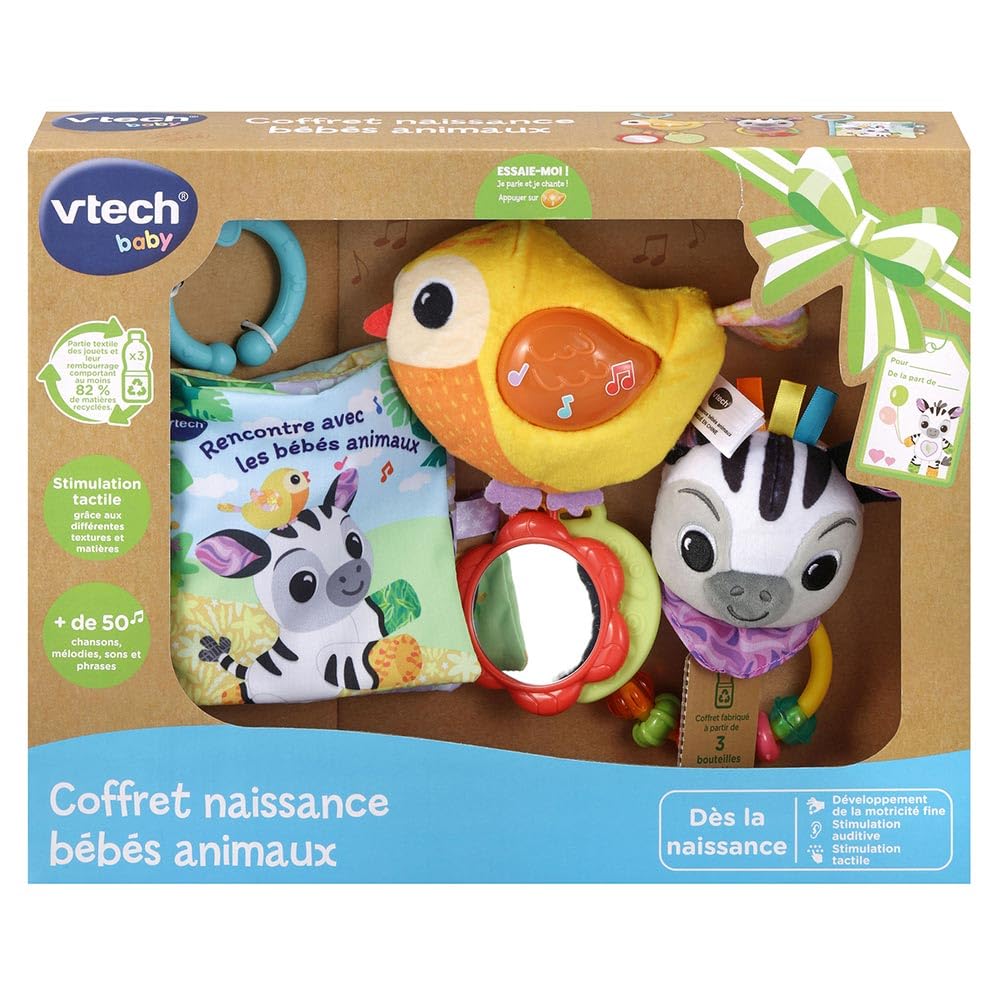 VTech Coffret Naissance Bébés Animaux : Jouets Éveil et Musique pour Bébé dès la Naissance