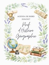 Agenda Scolaire 2026/2027 pour Professeur d'Histoire-Géographie EMC - Format A4, Cahier de Notes pour 18 Classes