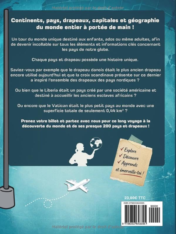 Pays du Monde : Guide Complet des Continents, Pays, Drapeaux et Capitales pour Enfants et Adultes
