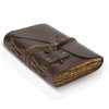 Journal en Cuir Vintage Wanderings 13x18 cm - Carnet Relié Main à Pages Irrégulières