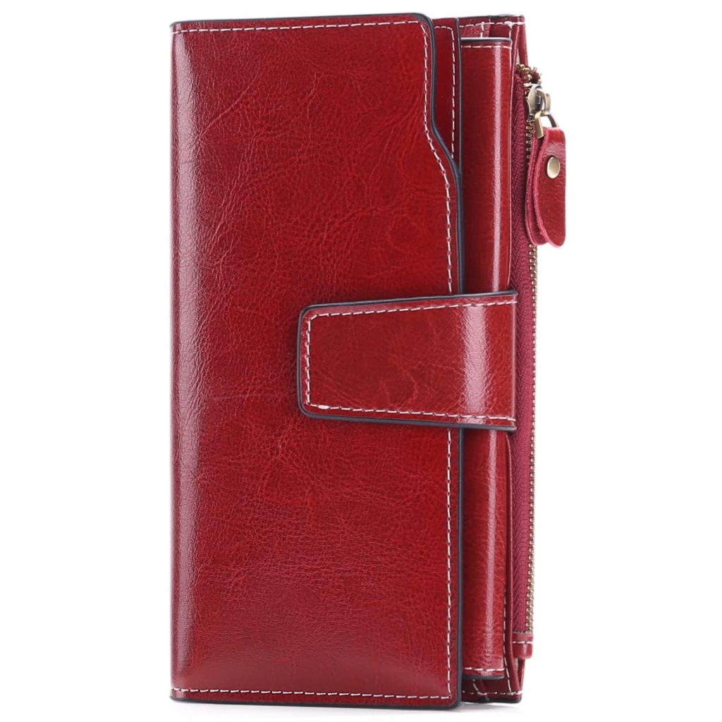 Sendefn Portefeuille Femme Cuir Véritable Grande Capacité Bloquant RFID
