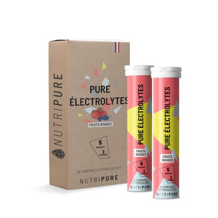 Nutripure Pastilles Hydratation Électrolytes Fruits Rouges - 30 Comprimés Effervescents pour Sport & Quotidien