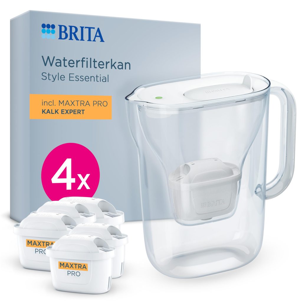 BRITA Carafe Filtrante Style Essential Blanche MAXTRA PRO 2,4L - Filtration Calcaire Renforcée