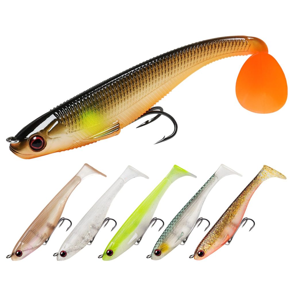 TRUSCEND Leurres de Pêche Souples Shadtale : Vibrations Optimisées pour Plus de Touches, Idéal pour Bars, Brochets, Truites et Silures