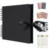 Album Photo Traditionnel Scrapbook 80 Pages DIY Noir - Idée Cadeau Original