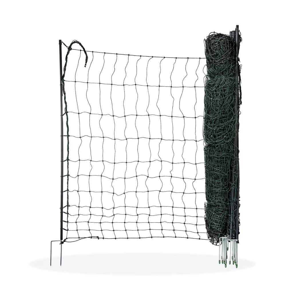 Filet de Volaille Non Électrifié 50m - Hauteur 1.2m - Clôture Invisible pour Jardin et Prairies
