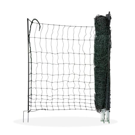Filet de Volaille Non Électrifié 50m - Hauteur 1.2m - Clôture Invisible pour Jardin et Prairies
