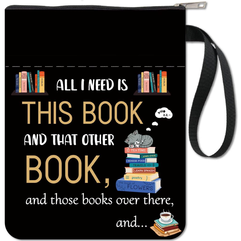 Housse de Livre Craspire en Tissu Lavable avec Fermeture Éclair et Poche Supplémentaire - Protection et Style pour Amateurs de Livres
