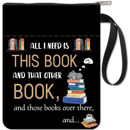 Housse de Livre Craspire en Tissu Lavable avec Fermeture Éclair et Poche Supplémentaire - Protection et Style pour Amateurs de Livres