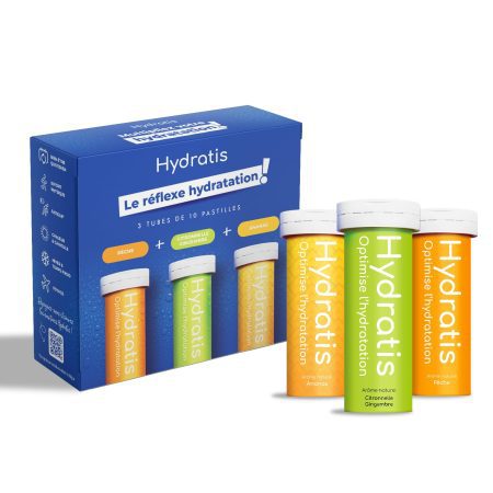HYDRATIS - Kit Découverte Pastilles Électrolytes - Mix 3 Arômes pour Hydratation & Énergie