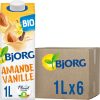 BJORG Lait d'Amande Vanille Bio - Boisson Végétale Pauvre en Acides Gras Saturés - Pack de 6 x 1L