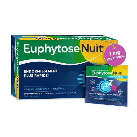 EuphytoseNuit® : Mélatonine 1mg pour un Endormissement Rapide et un Sommeil de Qualité