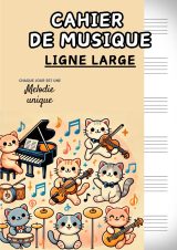 Cahier de Musique A4 pour Enfants : Portées Larges, Pages Numérotées, Idéal pour Apprendre le Solfège