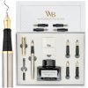 Wordsworth & Black Coffret Cadeau Stylo Plume Argenté Or : Calligraphie et Écriture de Luxe
