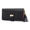 Pomelo Best Portefeuille Femme Cuir PU - Porte Monnaie Spacieux avec 12 Emplacements Cartes, Protection RFID, Design Classique Noir
