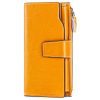 Sendefn Portefeuille Femme Cuir Véritable Grande Capacité RFID Blocage Fermeture Éclair