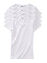 VERTBAUDET Lot de 4 T-Shirts Fille - Confort Pur Coton Blanc