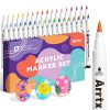 Arrtx Stylos de Peinture Acrylique : Lot de 36 Couleurs Vives avec Pointe Pinceau Flexible pour Artistes et Loisirs Créatifs
