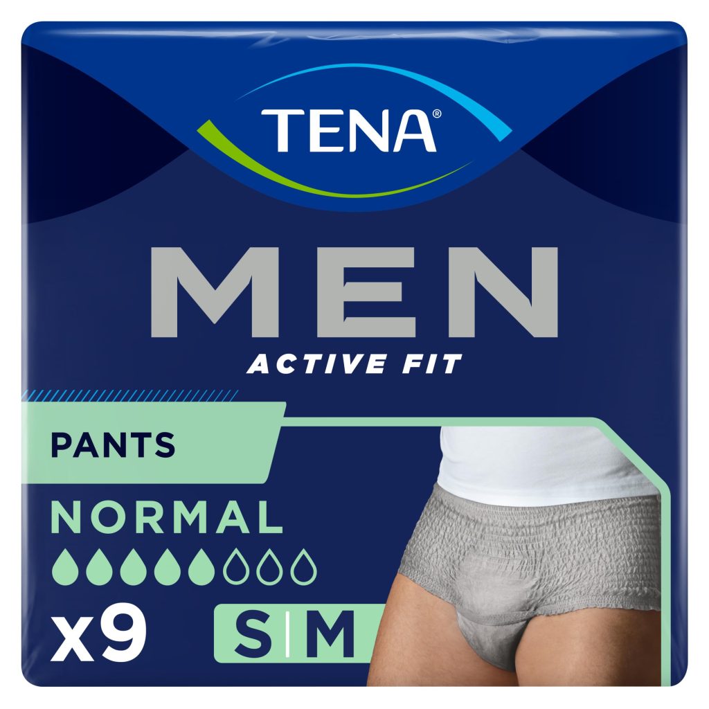 TENA Men Pants Active Fit Gris S/M - Sous-vêtements absorbants pour hommes