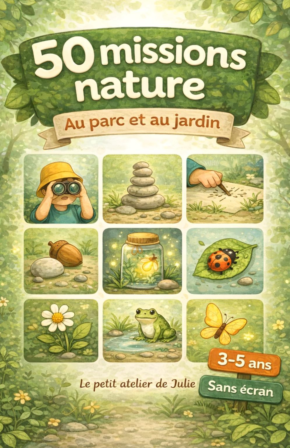 50 Missions Nature au Parc et Jardin : Jeux et Activités Sans Écran pour Enfants de 3 à 5 Ans