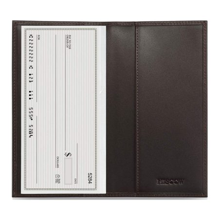 HISCOW Couverture de Chéquier Minimaliste en Cuir Pleine Fleur Italien – Organiseur Élégant