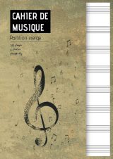 Cahier de musique A4, 100 pages, 8 portées larges par page - Partition vierge idéale pour compositeurs et musiciens