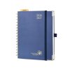 Agenda Semainier POPRUN A5 2026-2027 : Planificateur Vertical Scolaire 17 Mois, Couverture Rigide, Spirale, Règle-Signet, Papier 80g/m², Bleu Marine