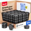 GAUDER Aimants Puissants pour Tableau Blanc et Réfrigérateur - Disques Magnétiques Noirs (100 pièces, 12 x 5 mm)