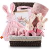 Coffret Naissance Mixte Bébé : Cadeau Idéal avec Couverture, Doudou, Hochet et Plus - Rose Doux