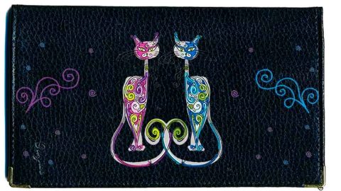 Syl'la Porte-Chéquier Noir en Cuir pour Femme - Élégance et Praticité