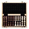 Jeu d'échecs magnétique pliable en bois A&A - 38,1 cm, pièces Staunton 7,6 cm, boîte en pin avec incrustation noyer/érable