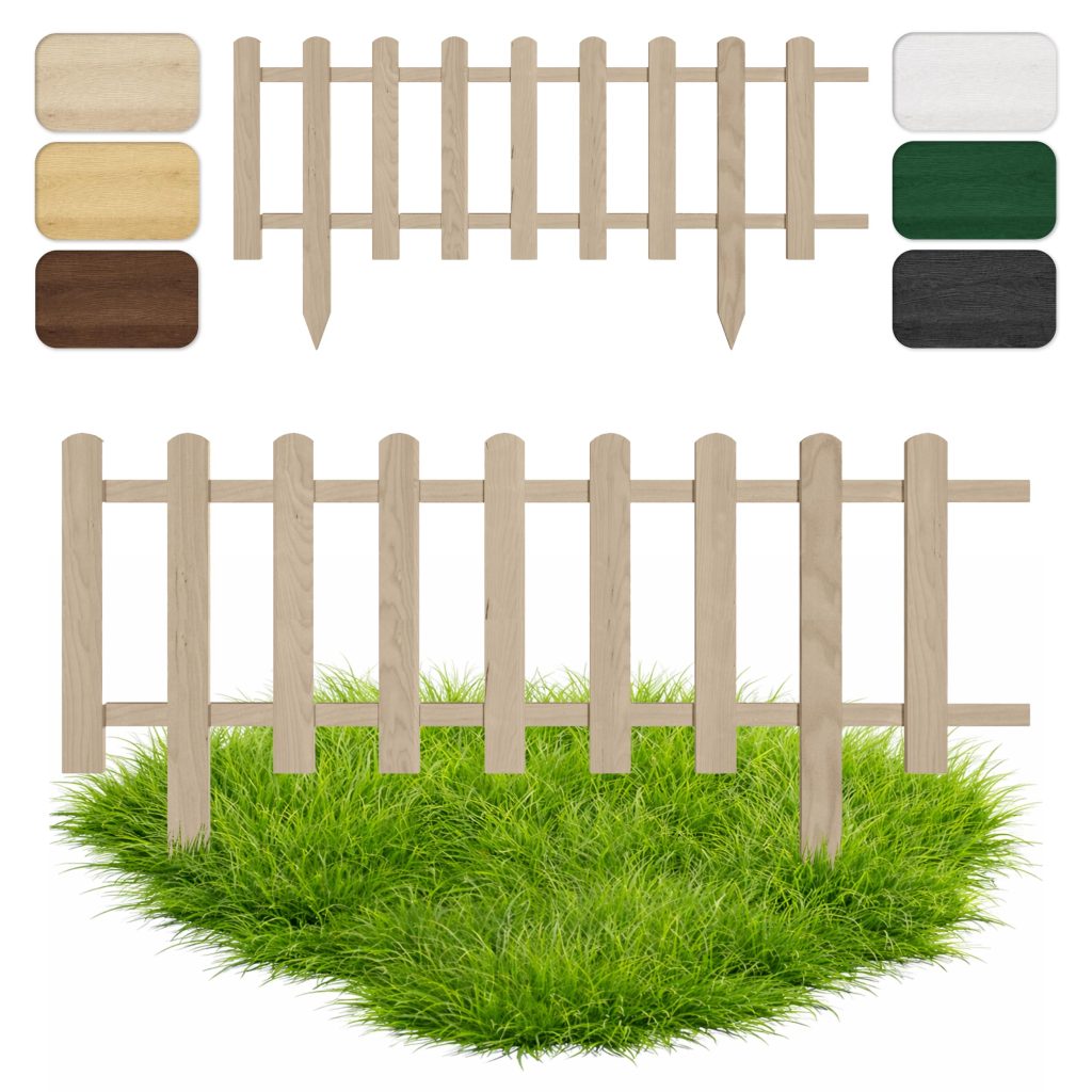 Floranica Clôture de Jardin Décorative en Bois de Pin - 20 cm x 100 cm, Non Traité