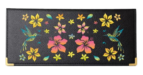 SYL'la Porte Chéquier Long en Cuir Fleuri pour Femme – Personnalisable avec Prénom – Idée Cadeau Élégant