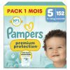 Pampers Premium Protection Taille 5 : 152 Couches pour Bébé (11-16kg) - Double Protection & Poche Stop & Protect