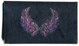 Syl'la Plume Mauve : Porte-chéquier et Porte-cartes élégant en Cuir Noir pour Femme