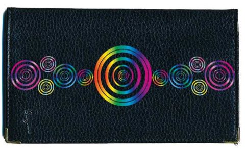 Syl'la Cercle Porte-Chéquier en Cuir de Vachette Noir - Organisation et Style pour Femme